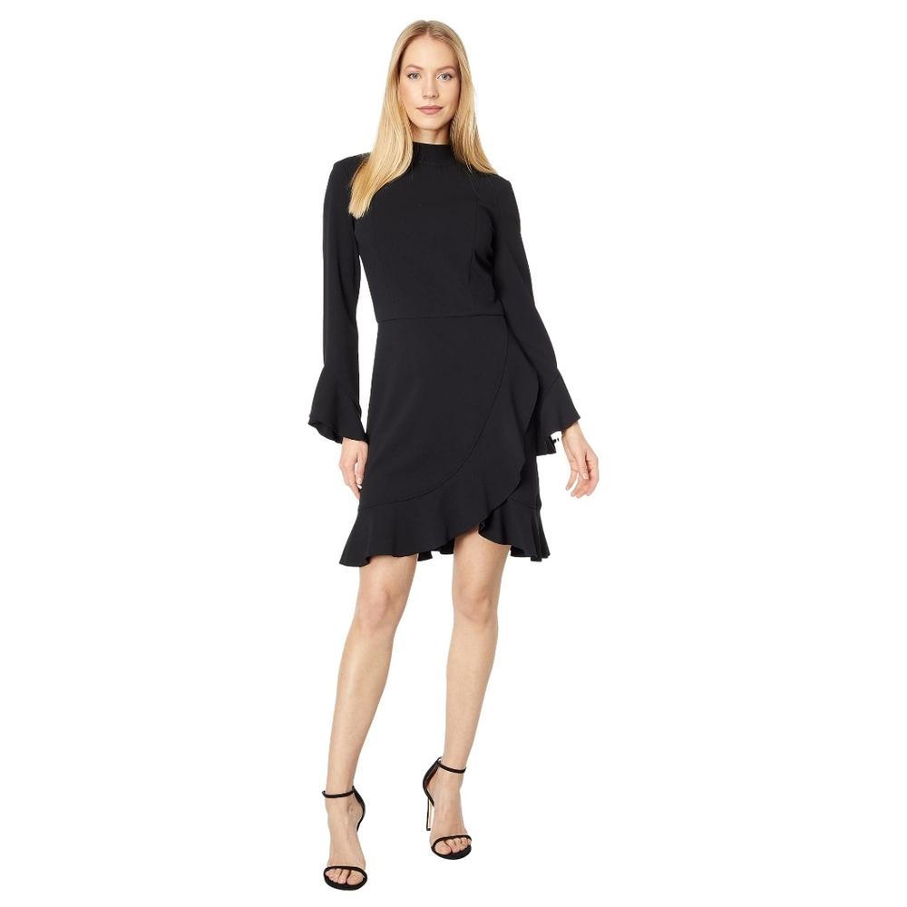 Tommy Hilfiger Elegant Black Ruffle Dress Size 2 NWT